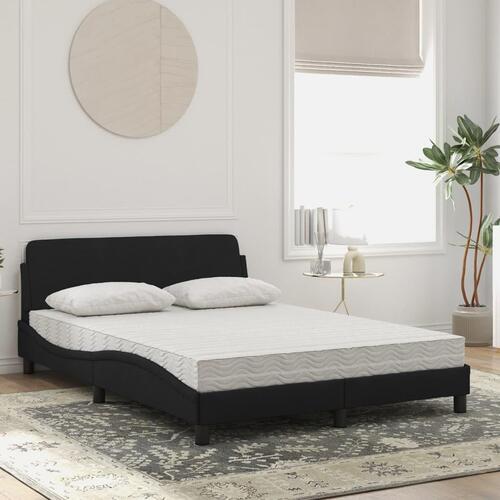 Seng med madras 140x200 cm velour sort