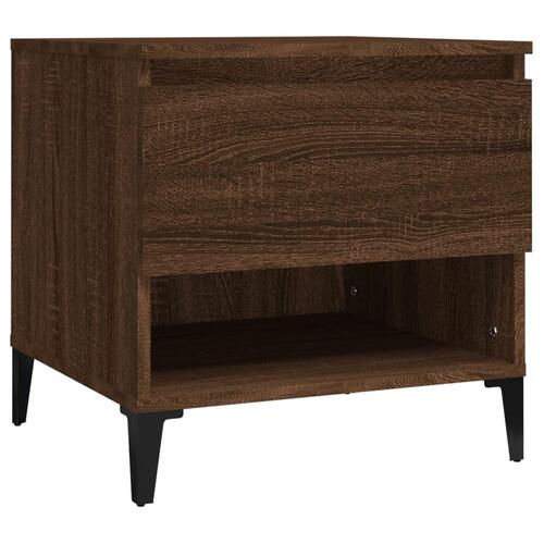 Sidebord 50x46x50 cm konstrueret træ brun egetræsfarve