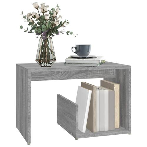 Sidebord 59x36x38 cm konstrueret træ grå sonoma-eg