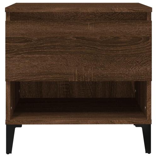 Sidebord 50x46x50 cm konstrueret træ brun egetræsfarve