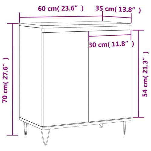 Skænk 60x35x70 cm konstrueret træ røget egetræsfarve