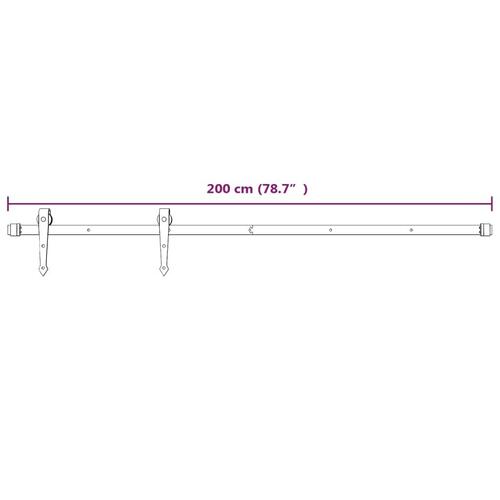 Skydedør med monteringssæt 80x210 cm massivt fyrretræ