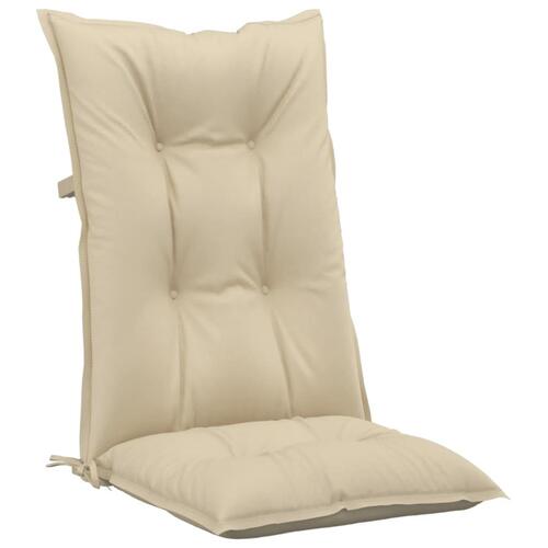 Stolehynder m. høj ryg 2 stk. 120x50x7 cm stof beige