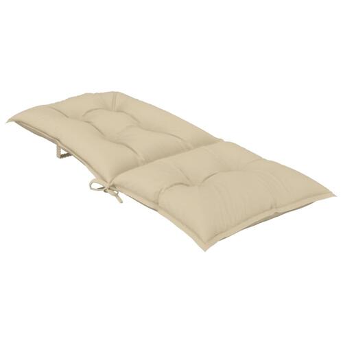 Stolehynder m. høj ryg 2 stk. 120x50x7 cm stof beige