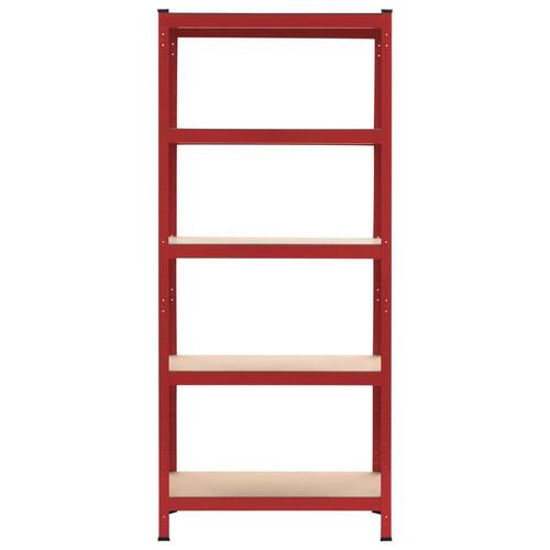 Opbevaringsreoler 2 stk. 80 x 40 x 180 cm stål MDF rød