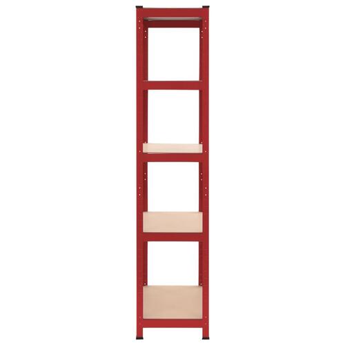 Opbevaringsreoler 2 stk. 80 x 40 x 180 cm stål MDF rød