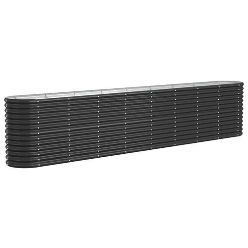 Plantekasse 332x40x68 cm pulverlakeret stål antracitgrå