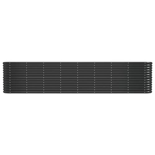 Plantekasse 332x40x68 cm pulverlakeret stål antracitgrå