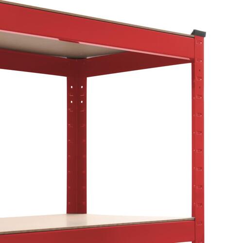Opbevaringsreoler 2 stk. 80 x 40 x 180 cm stål MDF rød