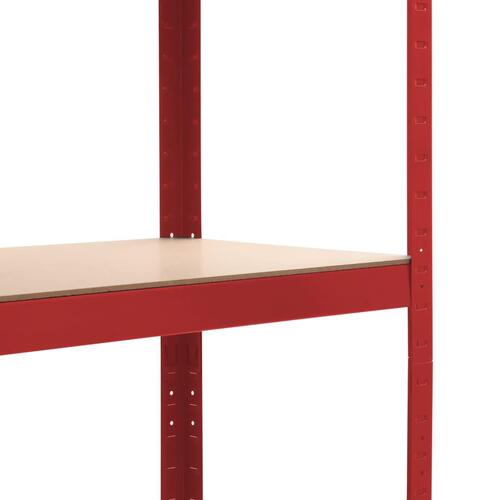 Opbevaringsreoler 2 stk. 80 x 40 x 180 cm stål MDF rød