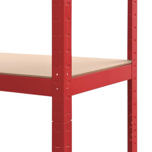 Opbevaringsreoler 2 stk. 80 x 40 x 180 cm stål MDF rød