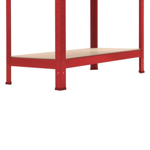 Opbevaringsreoler 2 stk. 80 x 40 x 180 cm stål MDF rød