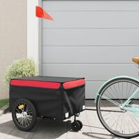 Cykelanhænger 45 kg jern sort og rød