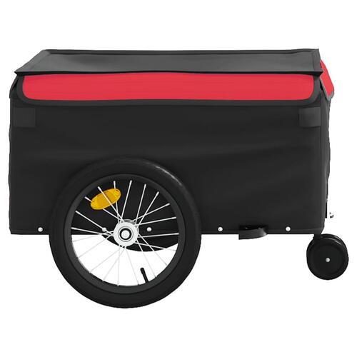 Cykelanhænger 45 kg jern sort og rød
