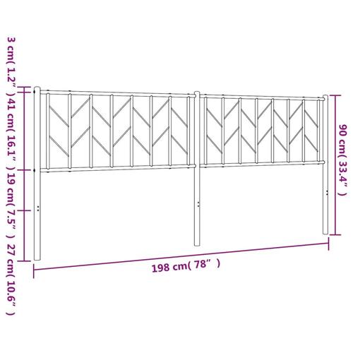Sengegavl 193 cm metal sort