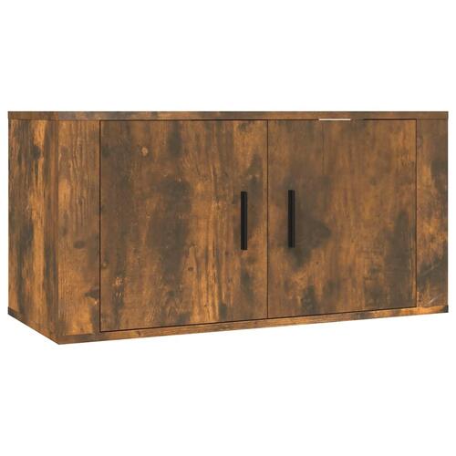 Væghængt tv-skab 80x34,5x40 cm røget egetræ