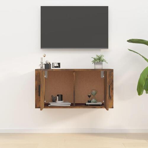 Væghængt tv-skab 80x34,5x40 cm røget egetræ