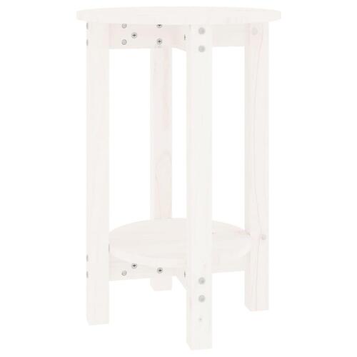 Sofabord Ø 40x60 cm massivt fyrretræ hvid