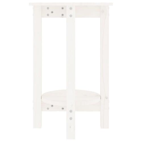 Sofabord Ø 40x60 cm massivt fyrretræ hvid