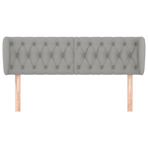 Sengegavl med kanter 147x23x78/88cm stof lysegrå