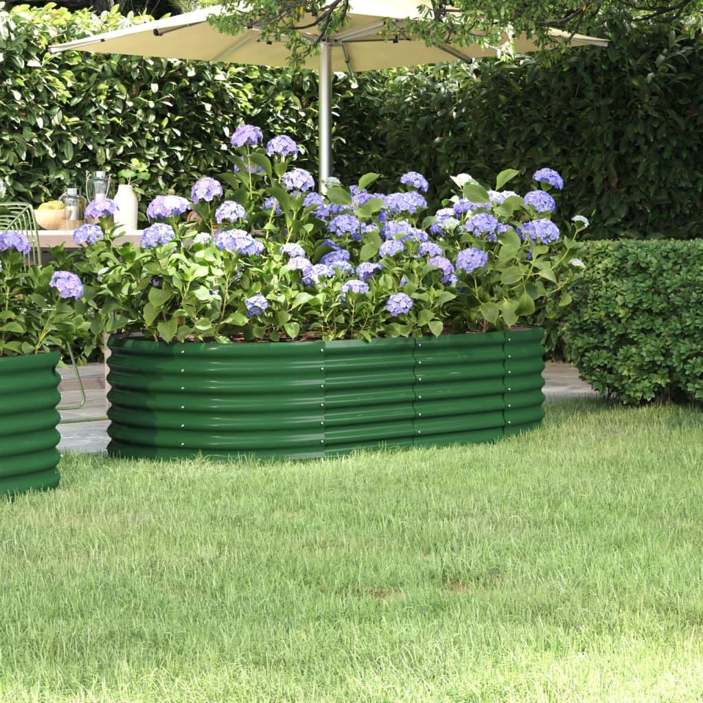 Plantekasse 152x80x36 cm pulverlakeret stål grøn