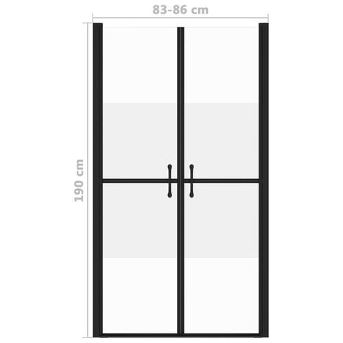 Brusedør (83-86)x190 cm sikkerhedsglas delvist matteret
