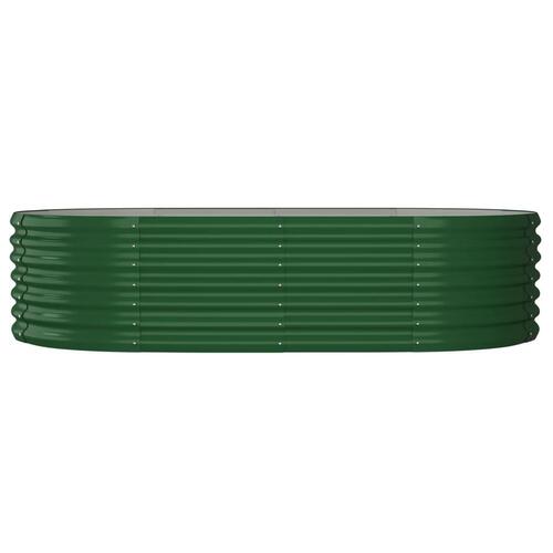Plantekasse 152x80x36 cm pulverlakeret stål grøn