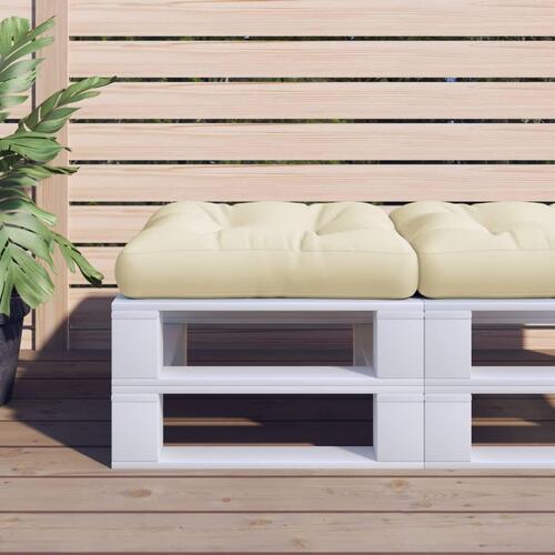 Pallehynde 50x50x12 cm stof cremefarvet