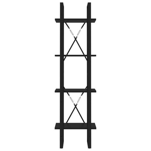 Bogreol med 4 hylder 40x30x140 cm konstrueret træ sort