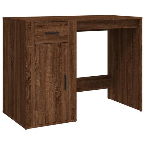 Skrivebord 100x49x75 cm konstrueret træ brun egetræsfarve
