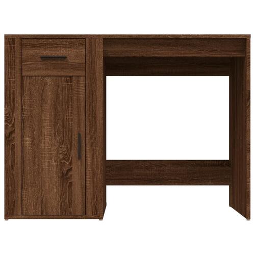 Skrivebord 100x49x75 cm konstrueret træ brun egetræsfarve