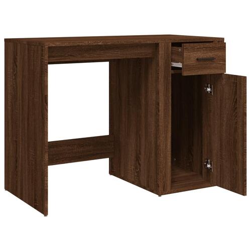 Skrivebord 100x49x75 cm konstrueret træ brun egetræsfarve