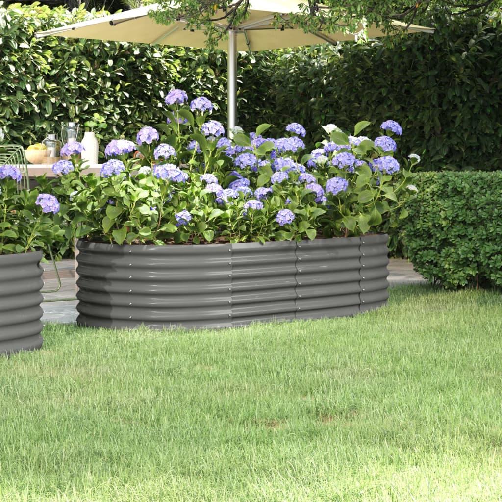 Plantekrukke 152x80x36 cm pulverlakeret stål grå