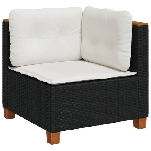 Sofasæt til haven 4 dele med hynder polyrattan sort