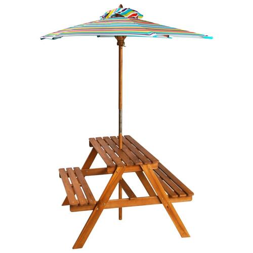 Picnicbord med parasol til børn 79x90x60 cm akacietræ