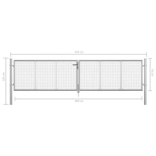 Havelåge galvaniseret stål 415 x 125 cm sølvfarvet
