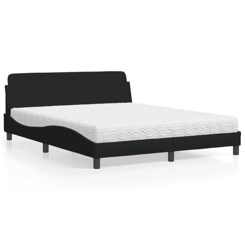 Seng med madras 160x200 cm stof sort