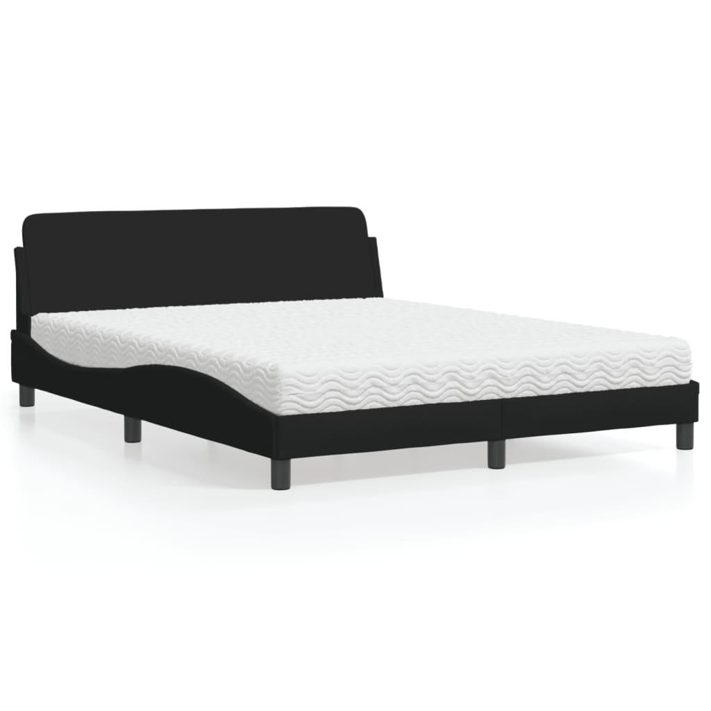 Seng med madras 160x200 cm stof sort
