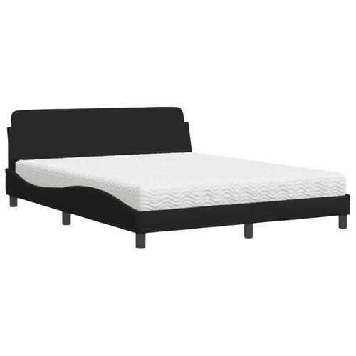Seng med madras 160x200 cm stof sort