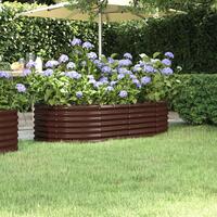 Plantekasse 152x80x36 cm pulverlakeret stål brun