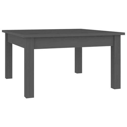 Sofabord 55x55x30 cm massivt fyrretræ grå