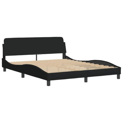 Seng med madras 160x200 cm stof sort