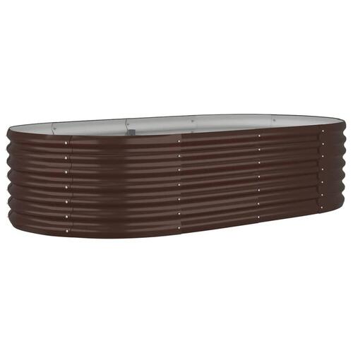 Plantekasse 152x80x36 cm pulverlakeret stål brun