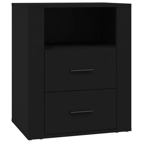 Sengebord 50x36x60 cm konstrueret træ sort