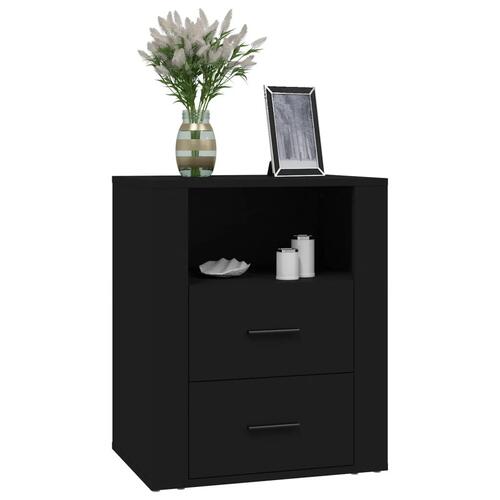 Sengebord 50x36x60 cm konstrueret træ sort