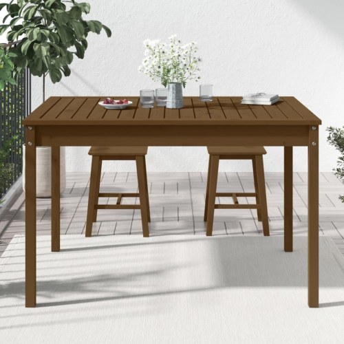 Havebord 121x82,5x76 cm massivt fyrretræ gyldenbrun