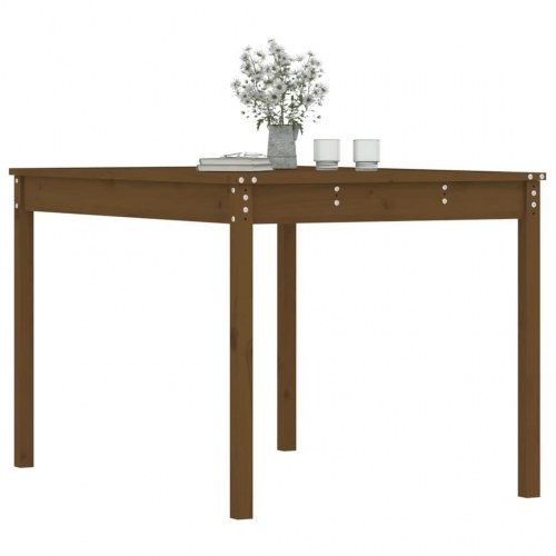 Havebord 121x82,5x76 cm massivt fyrretræ gyldenbrun
