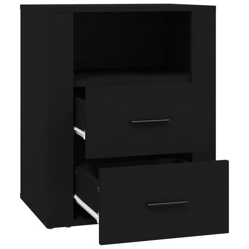 Sengebord 50x36x60 cm konstrueret træ sort