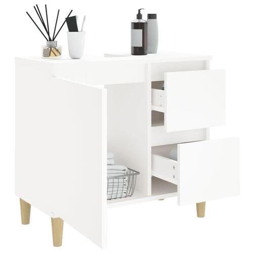 Badeværelsesskab 65x33x60 cm konstrueret træ hvid
