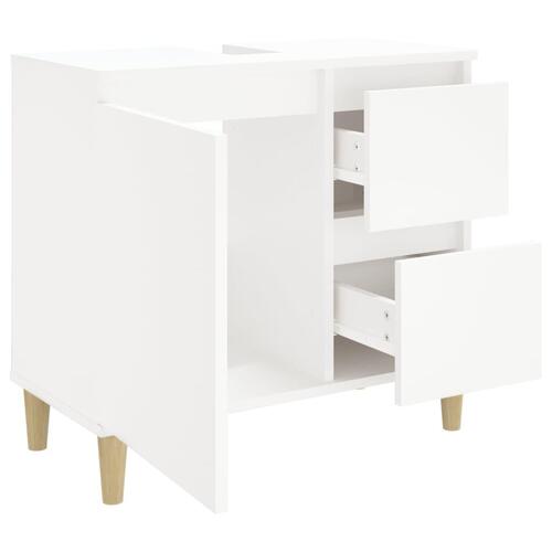 Badeværelsesskab 65x33x60 cm konstrueret træ hvid